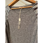 UA Los Angeles Gray Silver Sequined Long Sleeve Sweater M Photo 1
