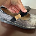 Alegria Jil-752 Metallic Silver Crackle Mary Jane Shoes Women’s Comfort Size 36 Photo 2