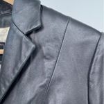 wilson's leather  Black Women's‎ 100% Genuine Leather Blazer Gold Lining - Small Photo 4