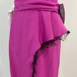 JS Collections New Hayley One Shoulder Column Evening Gown Cerise Black Photo 8