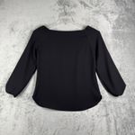 J.Crew 365 Blouse Women 00 Black Square Neck Long Sleeve Puff Sleeve Minimalist Photo 2