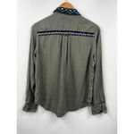 Rails  Shirt Womens Kona‎ Inca Embroidered Button Up Linen Blend Aztec Green XS Photo 8