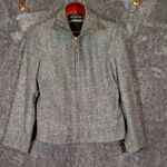 Sandro  Vintage Structured Full Zip Wool Blazer Jacket Herringbone Size 10 Photo 0