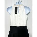 BCBGMAXAZRIA  Womens Silk Charmeuse Bodycon Cocktail‎ Paty Dress Beige Black 4 Photo 6