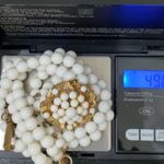 Unsigned Vintage 50’s Victorian Style Triple Stand Milkglass Choker Necklace Photo 7