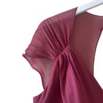 Jenny Packham Cabernet Cap Sleeve Chiffon Bridesmaid Dress Fit & Flare 12 #1654 Purple Photo 5