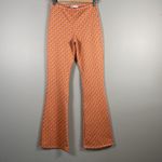 ZARA Women  HIGH‎ RISE FLARED JACQUARD PANTS ORANGE MULTI 70s Photo 1