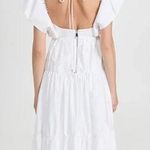 NEW Area Crystal Trim Poplin Dress Size Small White Photo 1