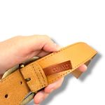Cobalt Genuine Leather Belt Women’s Tan Brass Buckle 39 Inch Long Photo 4