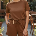 SKIMS NWT  Silk Sleep Tap Short AP-SHO-0211 Copper XS Photo 0