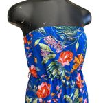 Primark Prinark Blue Floral Strapless Wideleg Jumper Size 2 Photo 1