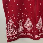 Talbots Vintage Winter Snowman Embroidered Beaded Merino Wool Sweater Vest XL Photo 8