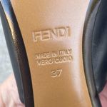 Fendi black leather pyramid studded heel slides sandals mules IT 37 US 7 Photo 9