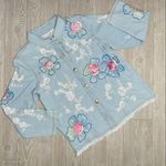 draper's & damon's drapers & damon embroidered sequin beaded denim button up long sleeve shirt Photo 0