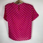 Hot Pink Polka Dot Blouse Sz Medium Photo 1