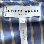 Apiece Apart  Adorna Smocked Striped Cotton Mini Dress Blue White Size Medium Photo 6