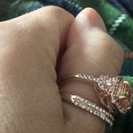 Zales Elegant 18K Rose Gold Filled Morganite Ring Engagement Bridal Women Jewelry Set Photo 2