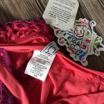 Becca  Swimsuit one piece medium NEW pink purple
Crochet knit tie back lined Photo 2