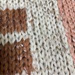 Sundance Oversized Knit Sweater Cowl Neck Sequins Dusty Rose Pink Aztec Print XS Photo 4