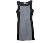 Calvin Klein  Black Gray Ponte Knit Sleeveless Sheath Dress 6 Photo 2