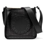 Stella McCartney Black Laser Cut Faux Leather Crossbody Bag Photo 0