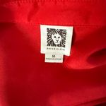 Anne Klein  Vibrant Red sequin Button-Down Shirt Photo 5