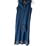 Agapo Vintage 90s Denim Maxi Dress Floral Embroidered Cottage Artsy Size L Blue Size L Photo 1