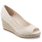 Bandolino New Womens  Nuri Ivory Floral Lace Espadrille Wedge Sandals Size 8 M Photo 0