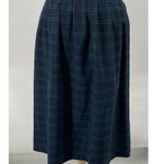 Vintage 70s Pendleton Midi Skirt Virgin Wool Plaid Tartan Green Navy Womens 8 Photo 2