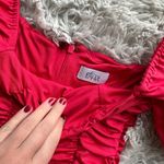 Oh Polly Red Ruched Dress Photo 3