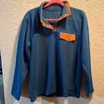 Zyia Active Wicked Teal Fleece Snap Button Pullover Top Size Large Photo 0