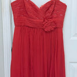 BCBG Max Azria Strapless Chiffon Mini Dress with Beading and Flower Detail Photo 0