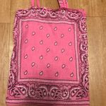 Bandanna Paisley Bohemian Festival Pink Tote Shoulder Bag Photo 4