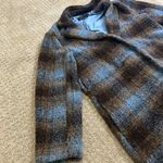 Rachel Zoe Los Angeles New York Women’s Medium Brown/Blue Plaid Wool Trench Coat Photo 1