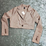 Windsor  Brown Houndstooth Cropped Jacket Photo 0