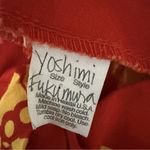 Yoshimi Fukumura Hawaiian Dress red yellow hibiscus puff sleeve size small Photo 5