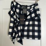 Mother of Pearl London Silk Cotton‎ Navy Jumbo Check Skirt Blue Size 8 Photo 1