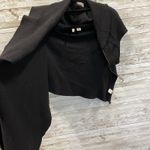 Anthropologie Moth Womens S Wool Shrug Sweater Wrap Cowl‎ Cropped Black Zipper Photo 2