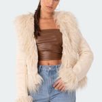 Edikted  Feather Tan Coat Photo 0