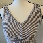 Caution to the Wind | Striped Brown and White tie front top Photo 4