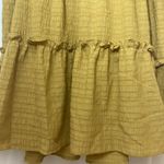 Carly Jean Los Angeles Mustard Yellow Sleeveless Ruffle Trim Tiered Shift Dress Photo 8
