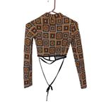 Bershka  Festival NWT NEW Size Extra Small XS Long Sleeve Crop Concert Top Photo 1