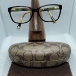 Coach Julayne Dark Tortoise Prescription Glasses Frames, Case, & Cleaning Cloth Photo 1