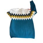 American Eagle Nordic Pattern Sweater XL Teal Yellow Cabincore Wool Blend Photo 4