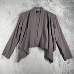 Eileen Fisher  Cardigan Drape Front Italian Fabric Open Front Neutral Gray Size S Photo 2