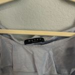 Maven West  Blue Ruffle Linen-like Top Photo 3