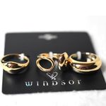 Windsor NWT  3 Gold Tone Unique Shaped Sizes 7&8 Unisex Casual Everyday Rings Photo 1