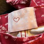 Revice Denim NWT  red bandana jeans 24 Photo 9