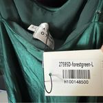 Hello Molly  NEW Lychee Martini Satin Midi Dress Forest Green Cowl Neck Photo 6