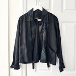 Beppa Vintage Black Linen Art To Wear Long Jumper Overall Dress Jacket Set Small Photo 7